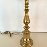 Brass and velvet lamp