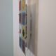 IKEA Gyllen wall lamp in decorated glass, Scandinavian design.
