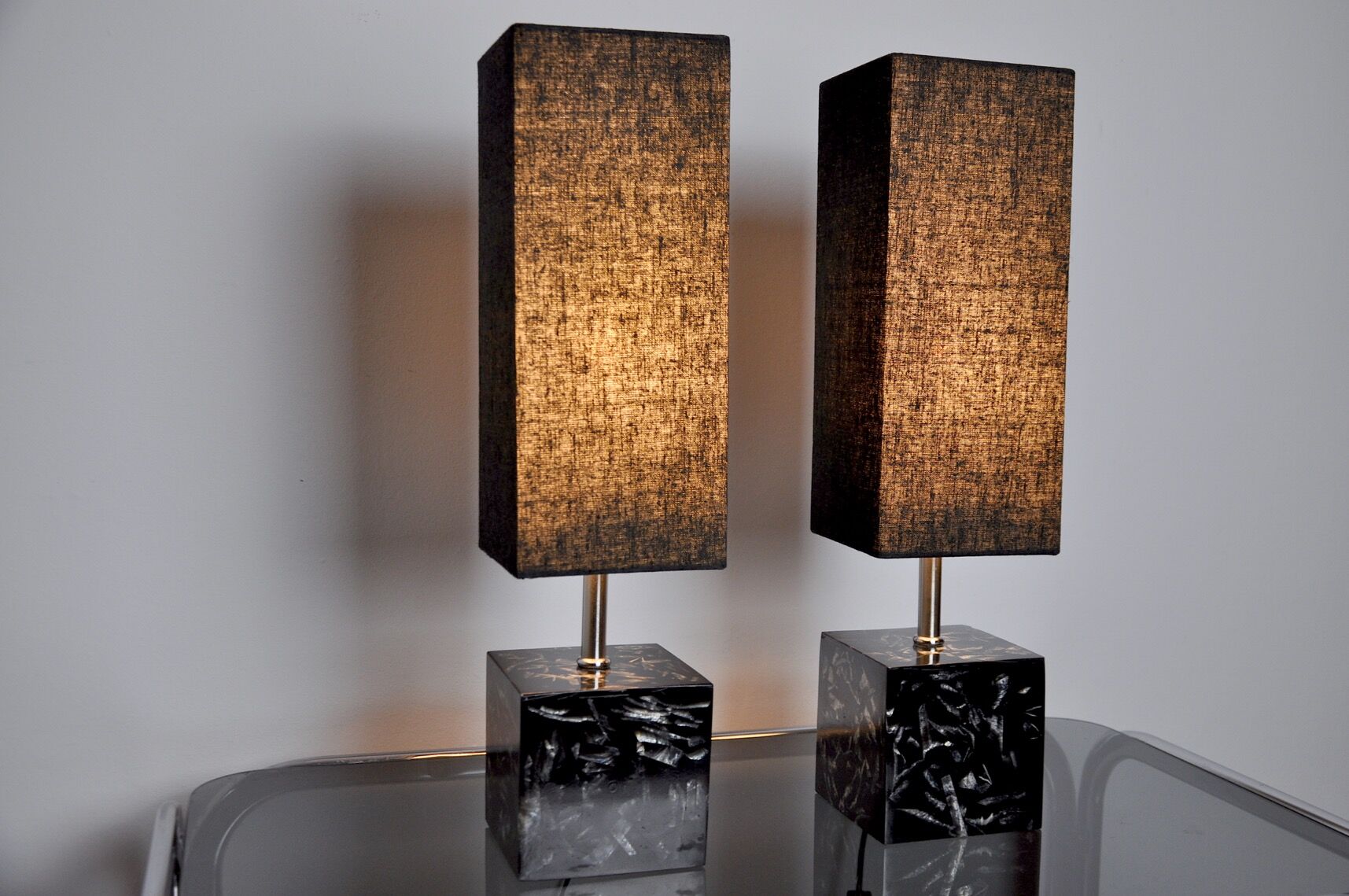 Pair of tarogo table lamps, Japan, 1980