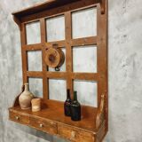 French vintage wall-mounted kitchen shelf 110x123cm