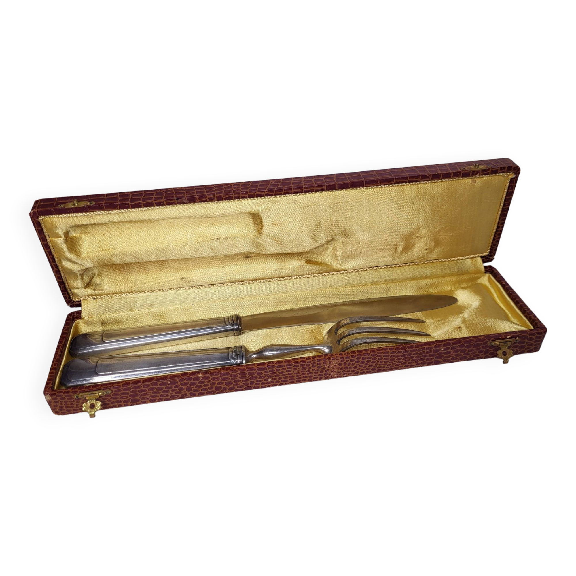 Art Deco silver plated lamb cutlery