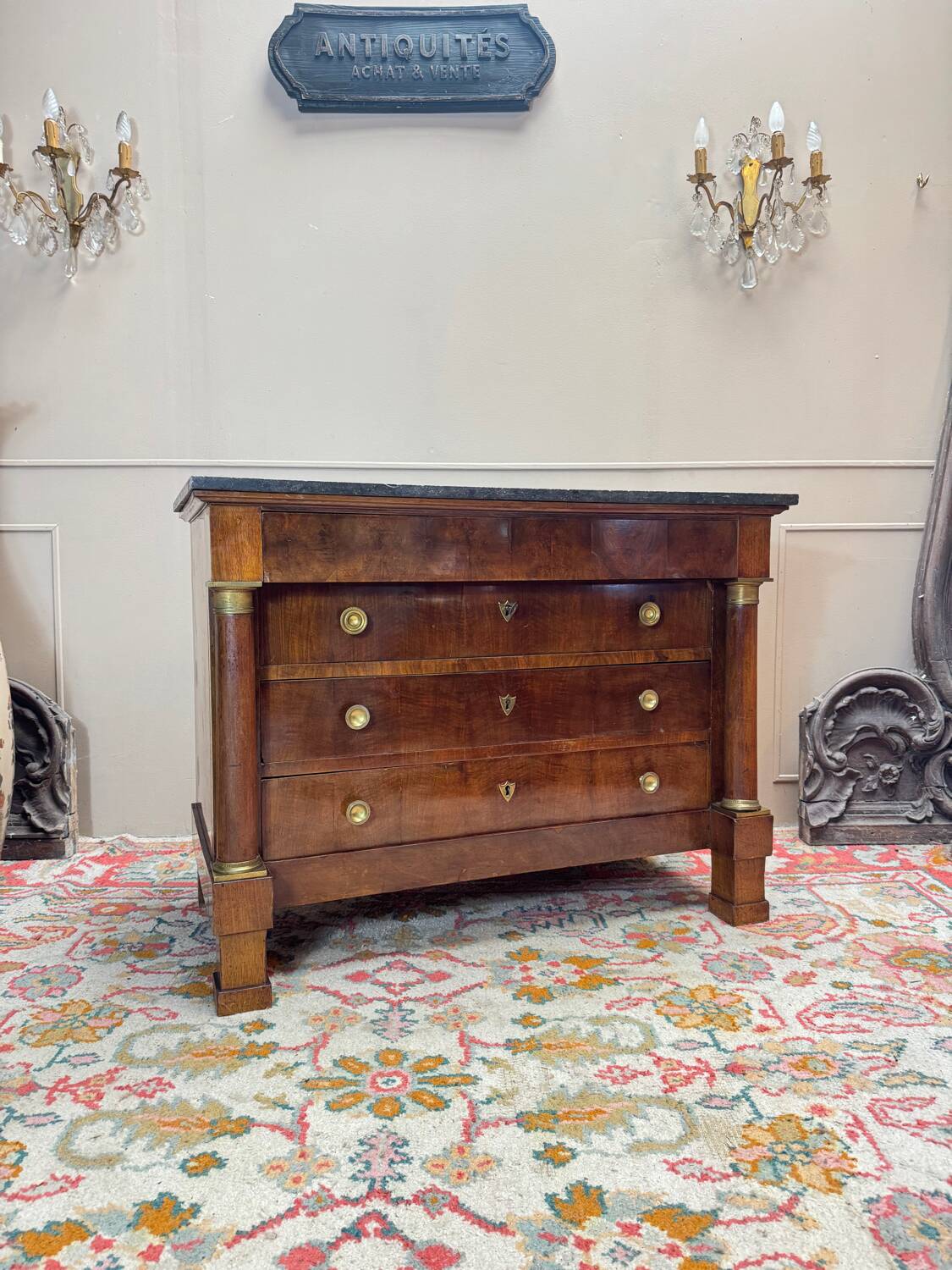 Mahogany commode from the empire period 19th century