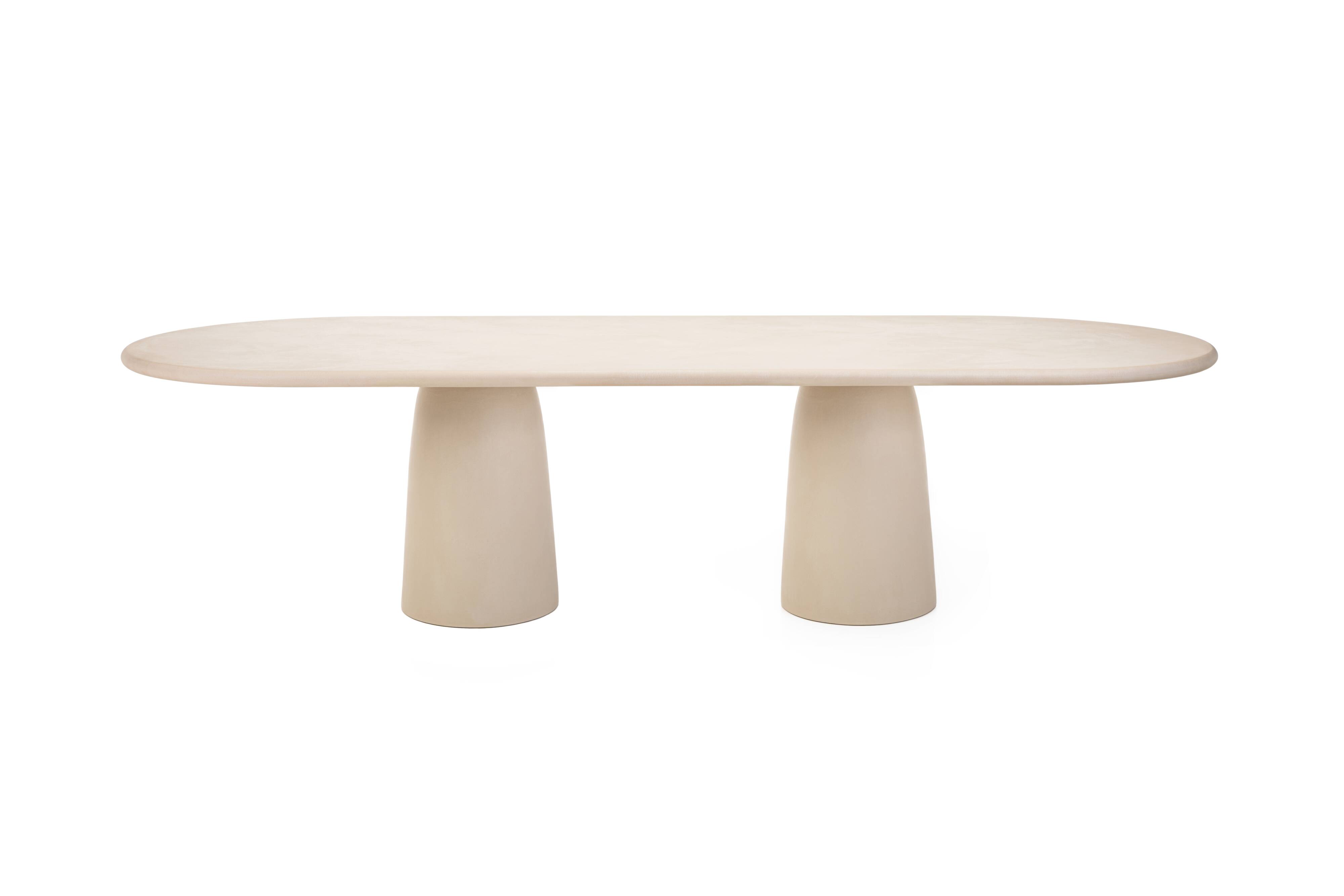 Handmade Contemporary Textured Premium Plaster Dining Table - Customizable