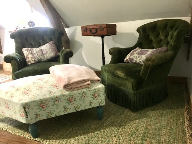 pair of large toad armchairs