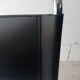 Paire de chaises en cuir noir et chrome modele Spoletto du designer Bersanelli