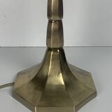 Large Hollywood regency midcentury Capiz and brass table lamp, 1960s