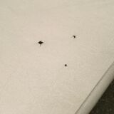 Chrome-designed chair and faux white leather 1970