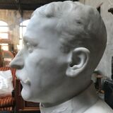 Man bust in square marble signed "F. Dezandes"