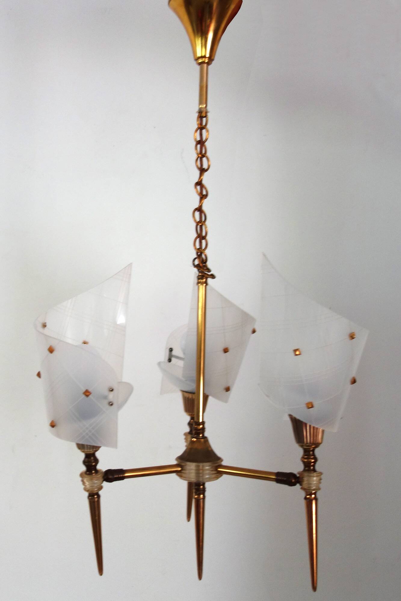 Lustre vintage rockabilly 3 feux années 50