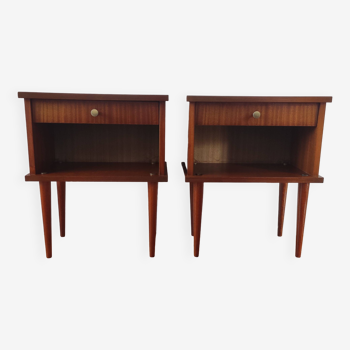 Pair of vintage 1960 Scandinavian-inspired bedside tables