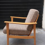 Armchair in wood and fabric 1960