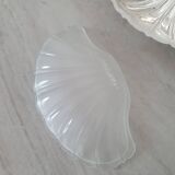 Deschamps Freres butter dish with silver-plated metal shell and V-shaped bowl