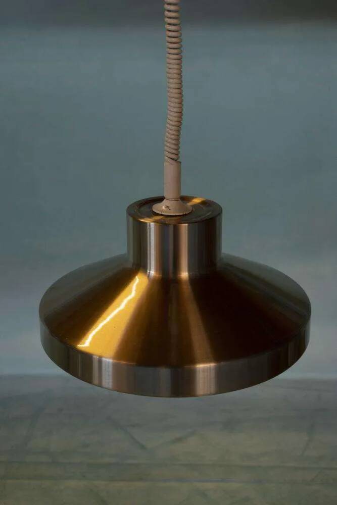 Vintage suspended lamp in aluminium from the 60s/70s, dining table lamp.