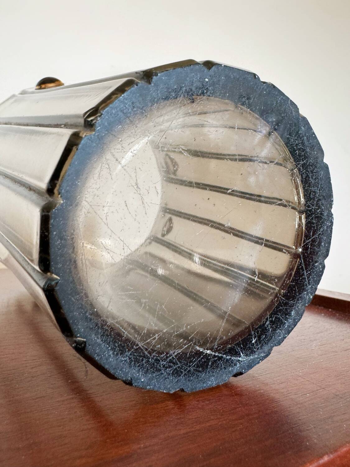 Art Deco amber glass vase