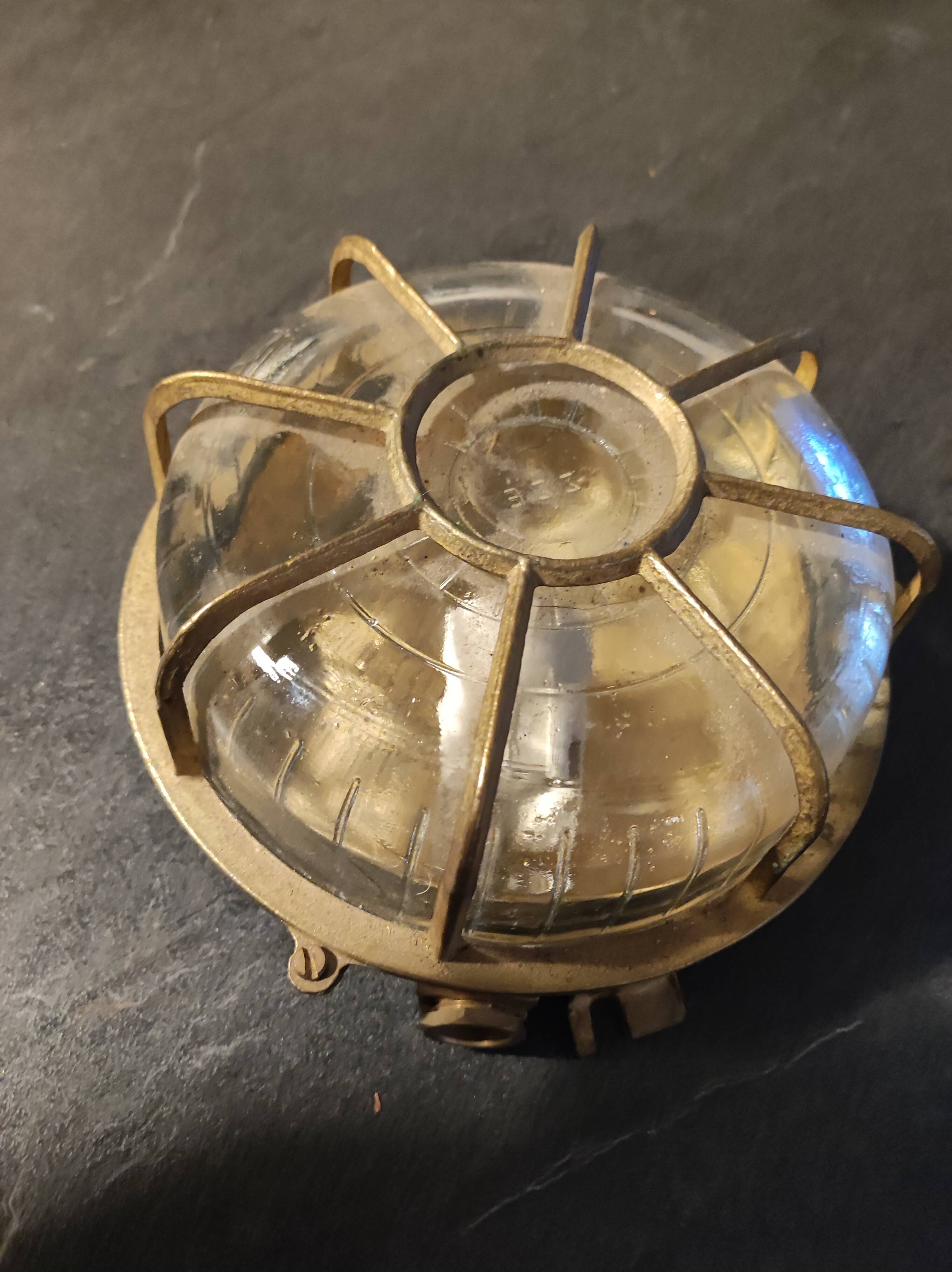 Lamp wall window of passageway bronze brass glass decoration marine workshop