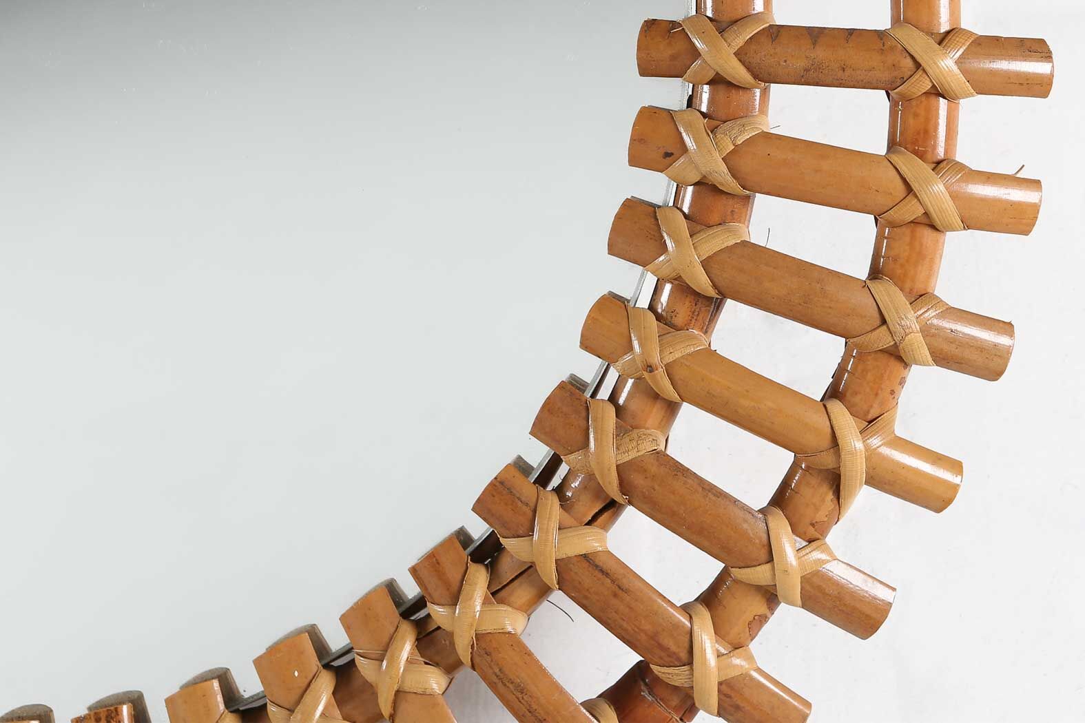 Rattan round mirror ca.1950