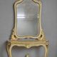Console + grand miroir de style Louis XV en bois laqué et doré