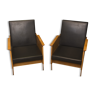 Pair of mid-century wooden armchairs, 1960´s, Czechoslovakia