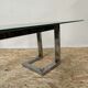 Old glass and chrome coffee table, 70