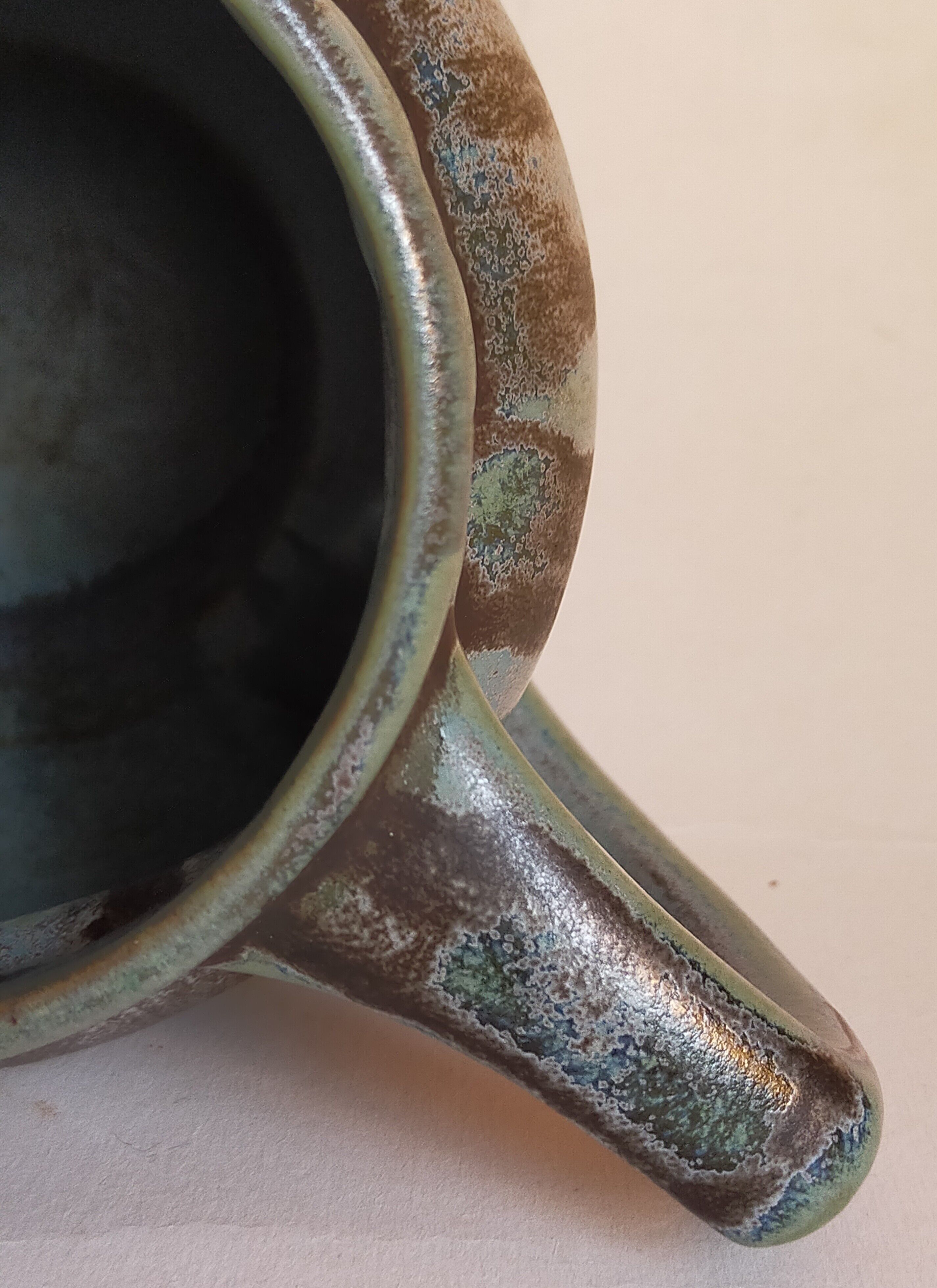 Denbac art-deco pitcher in flammé sandstone