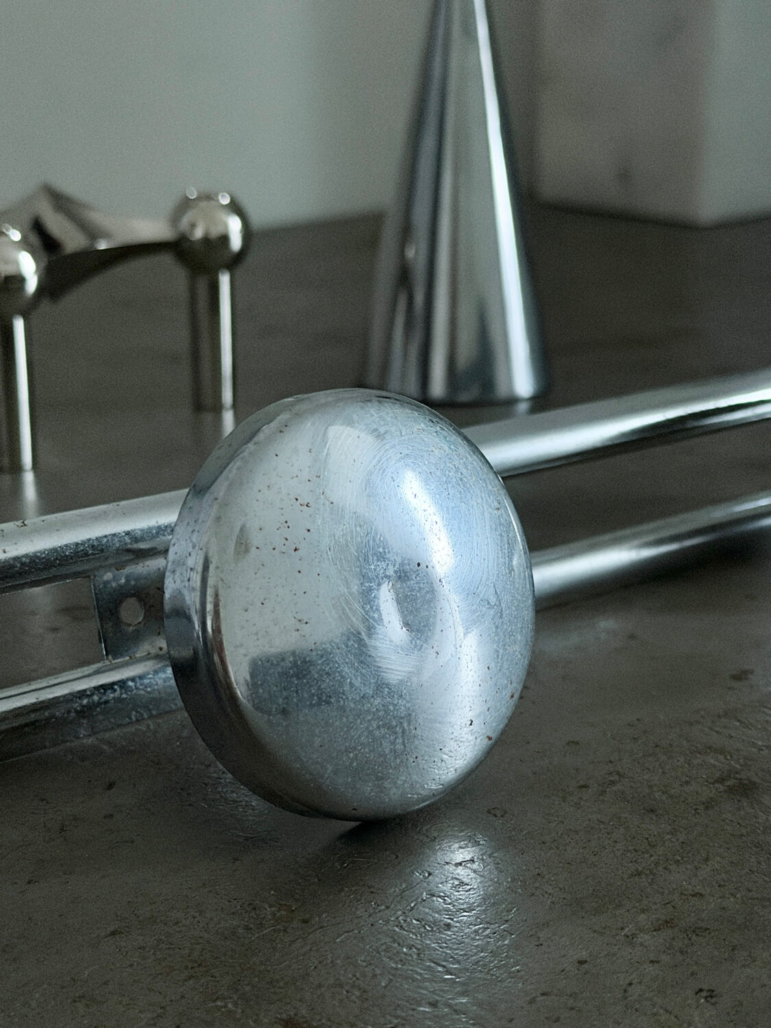 Vintage chrome wall coat rack