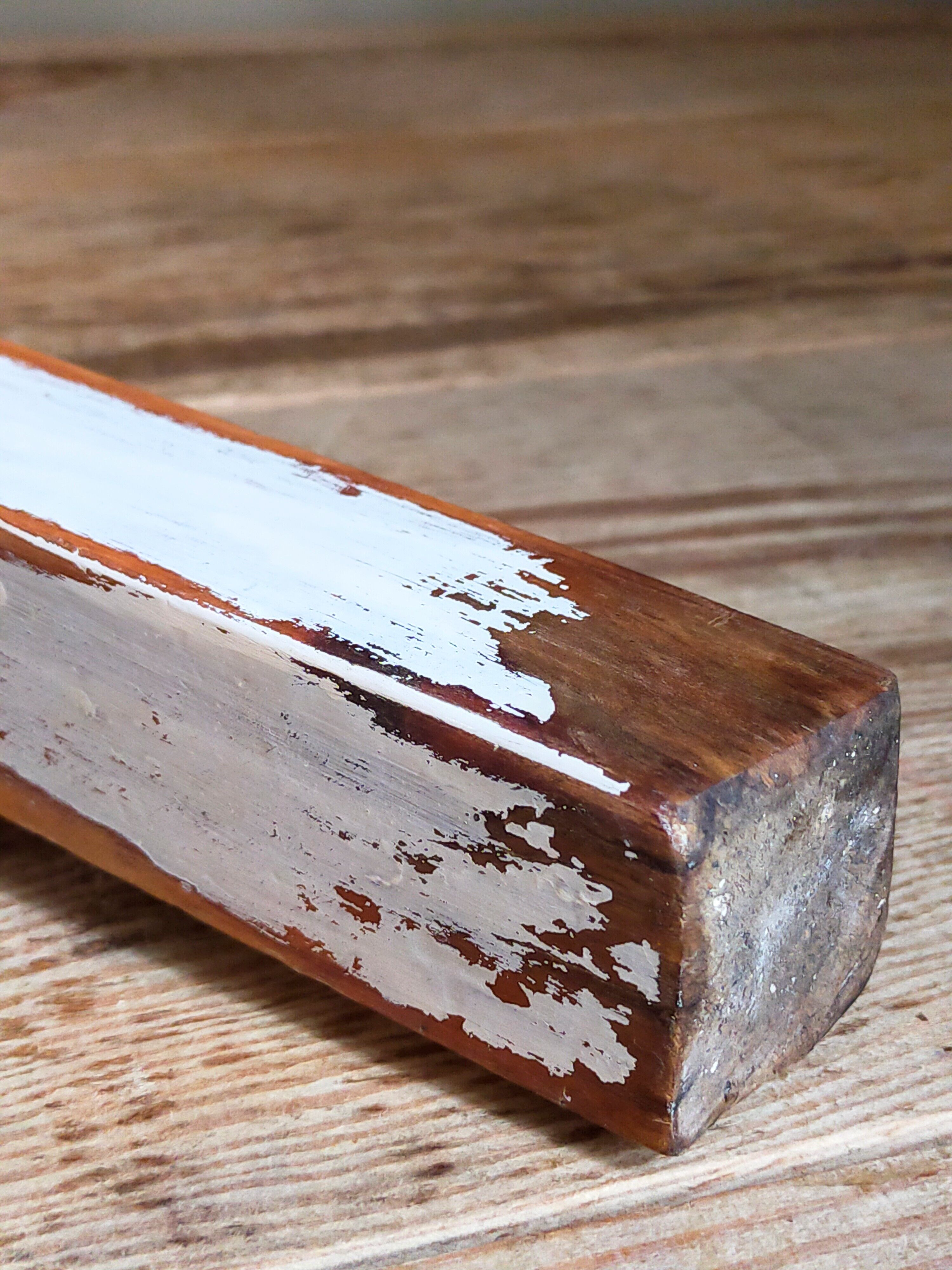 Workshop stool in vintage patinated solid wood