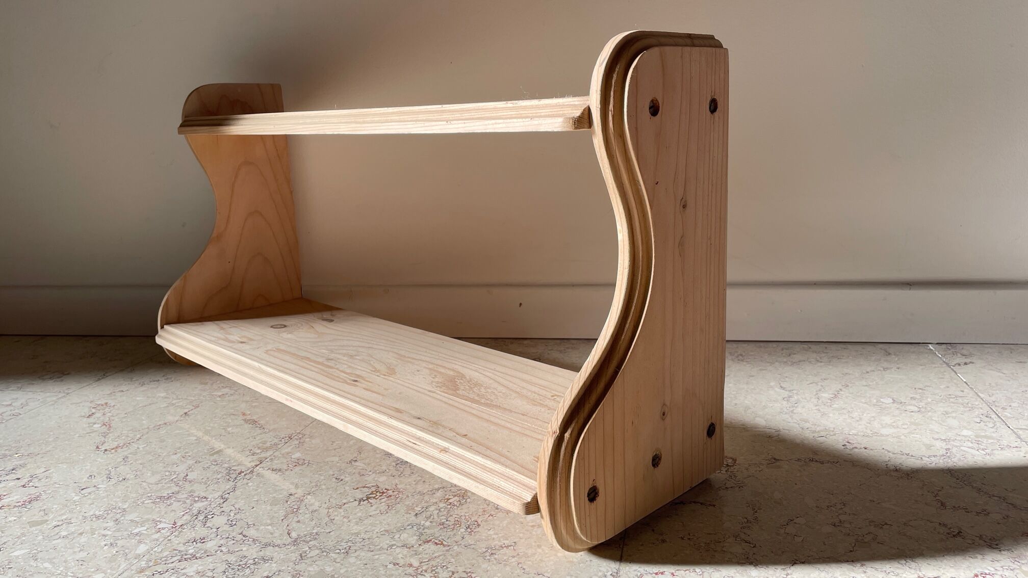 Vintage floor with double tops wood brut