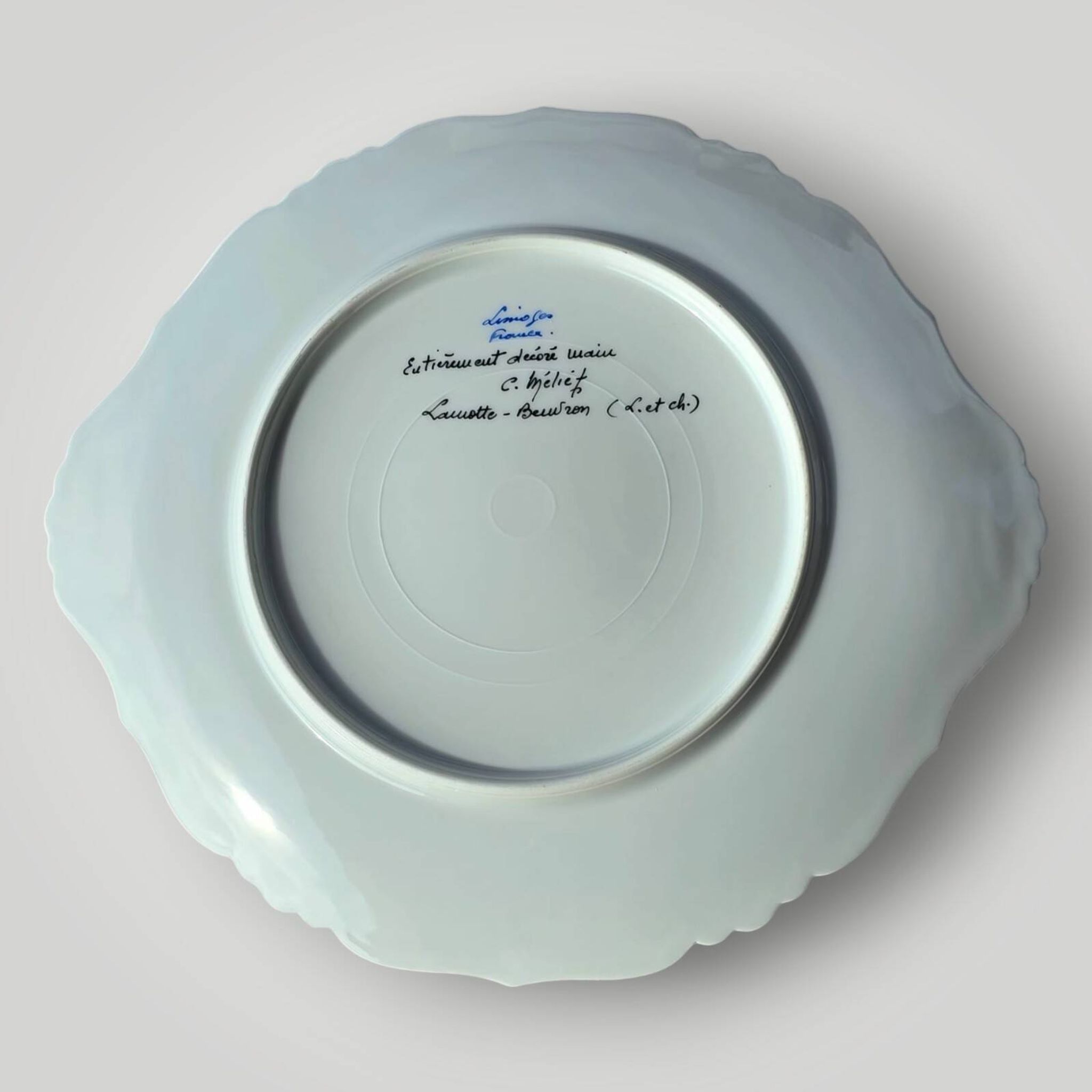 Service de 13 assiettes vintage de Limoges décorées à la main
