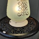 Lampe à poser globe vintage crème