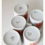 Set of 5 porcelain coffee cups from the 70s - Bavaria Germany