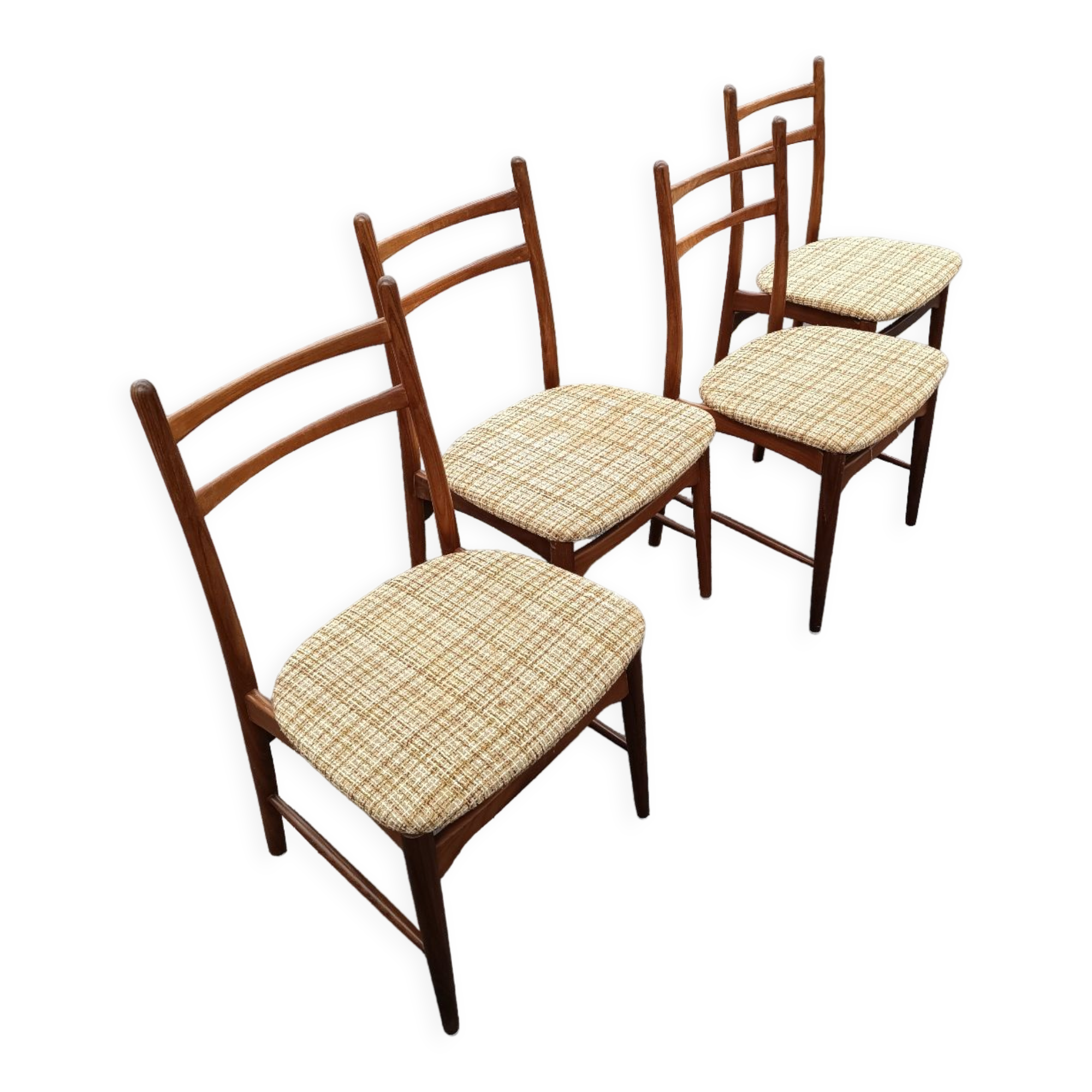 Four Scandinavian teak chairs in the 60s