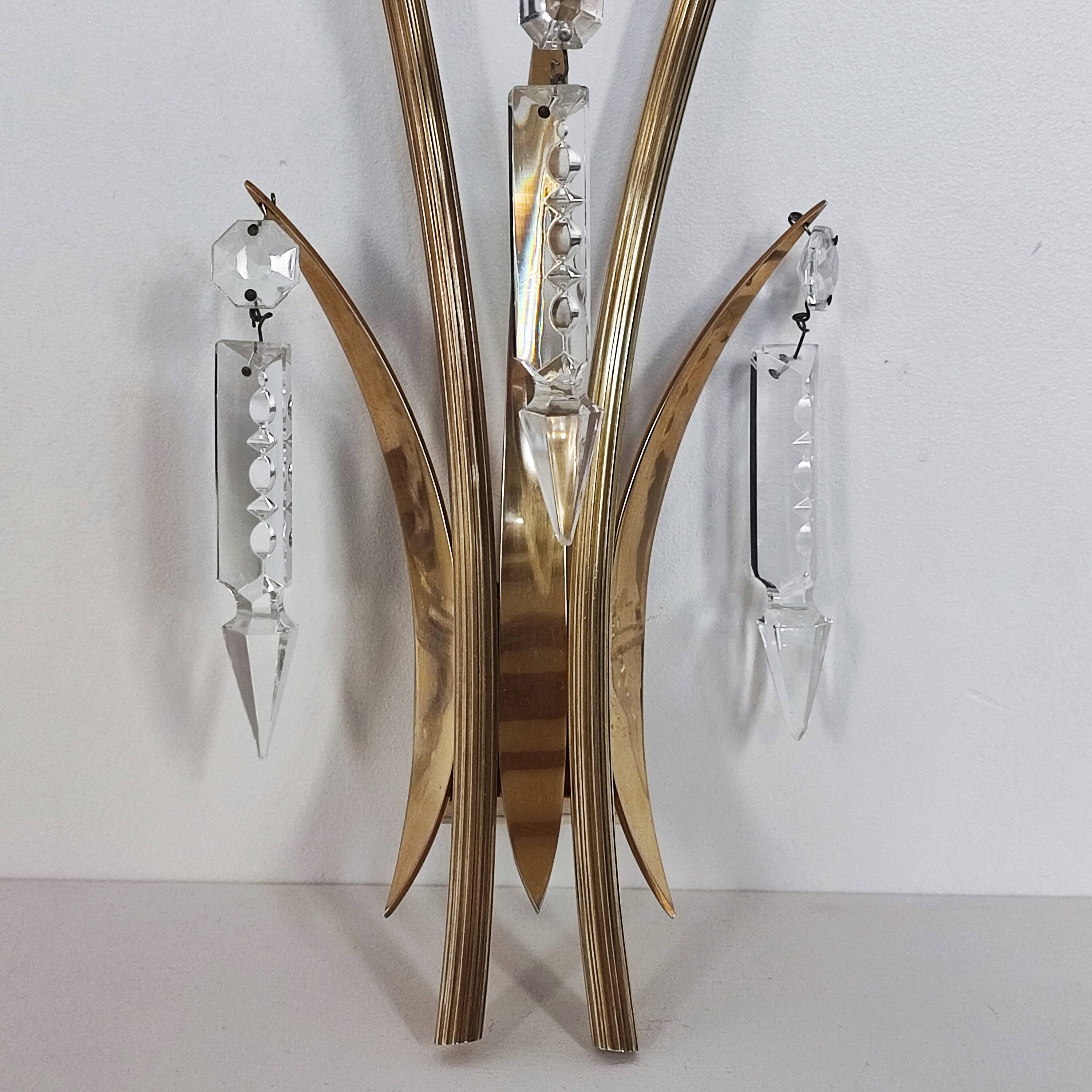 Double brass wall light