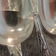 12 silver-plated coffee spoons by Boulenger, Art Nouveau thistles