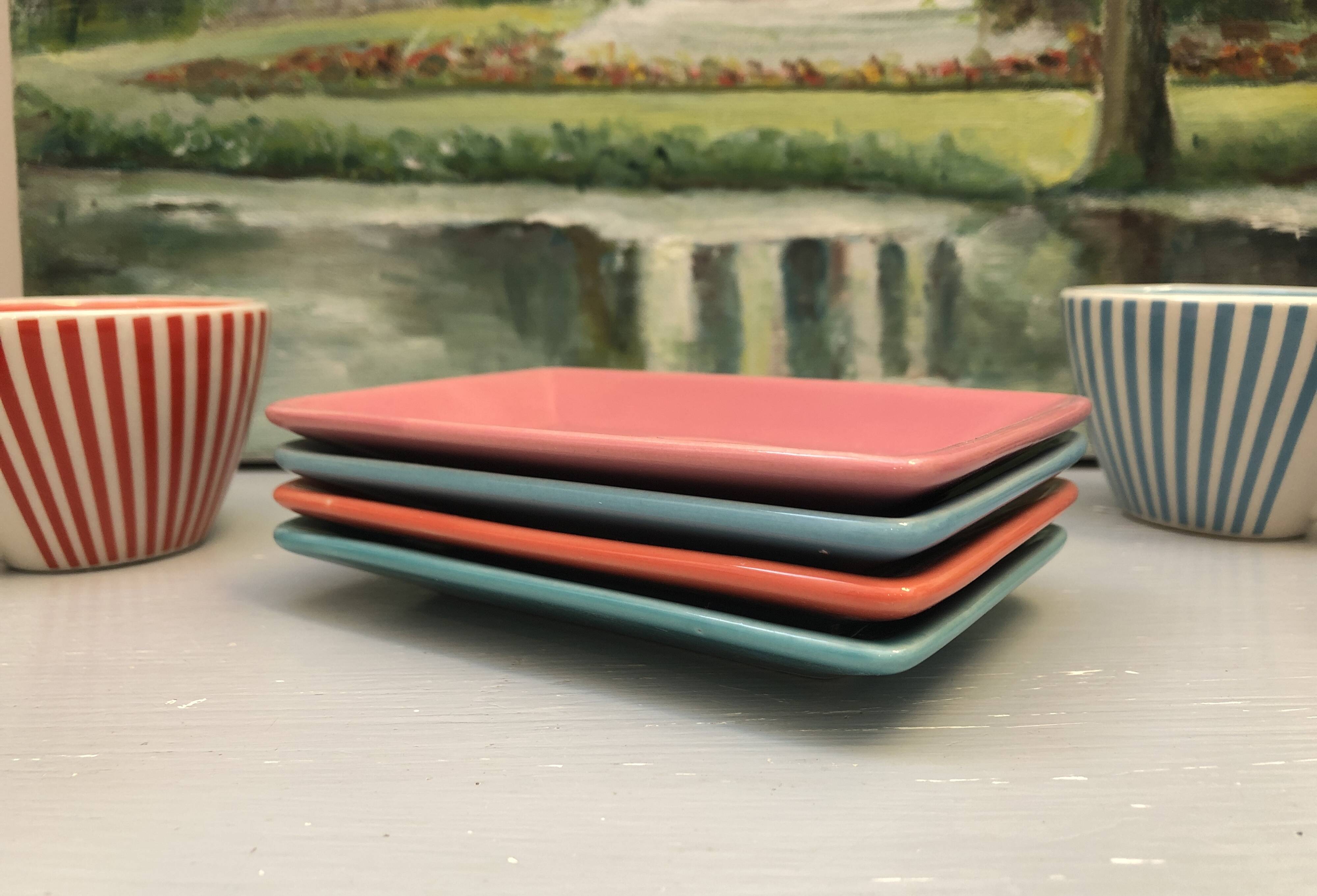 4 vintage ceramic coffee mugs edited by lbvyr circa