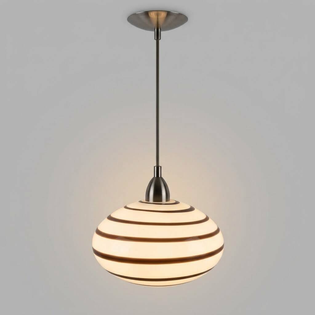 Zebra suspension, globe, Églo lights, vintage 1980s, 90s.