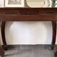 Solid wood console – colonial style – curved legs – drawer – 100x40x81cm