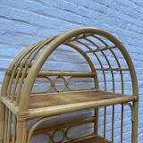 Rattan and wicker bamboo shelf