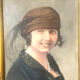 Portrait of a lady oil on canvas With Wooden gilded  frame signed 1928