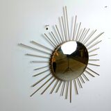 Vintage brass sunburst mirror 1970s