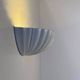 Pair of vintage seashell wall sconces, matte white, France 1970