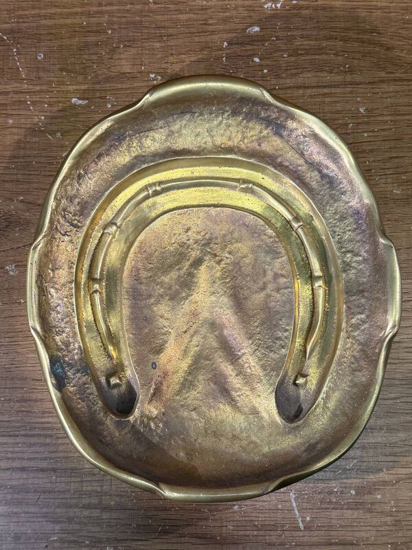 Vide poche bronze massif brutaliste fer à cheval vintage déco