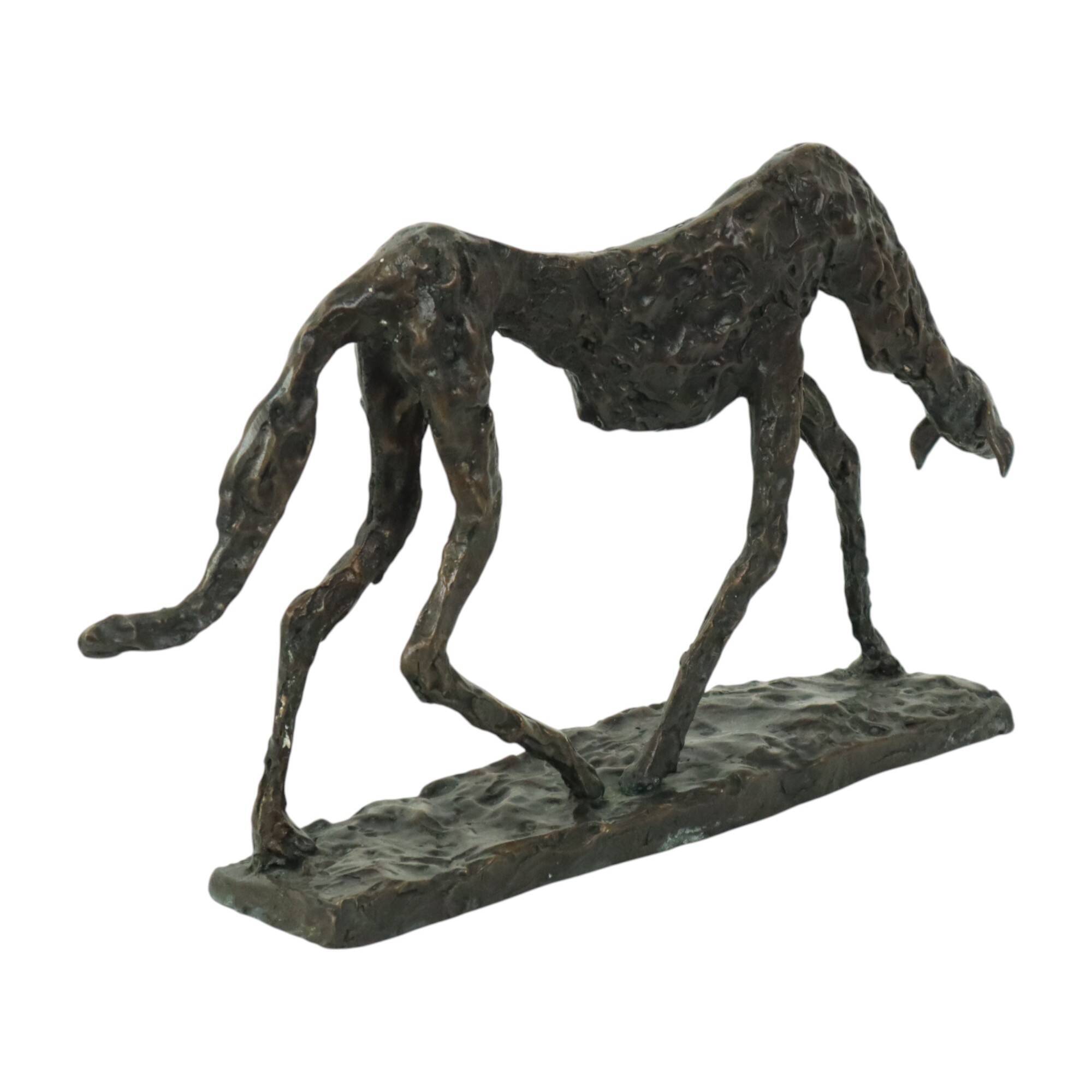 Statue en bronze d'après Alberto Giacometti Sculpture de chien 44 cm