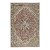 Vintage Turkish Red Area Rug for Living Room Decor. Hand-knotted Wool Carpet with Medallion Design