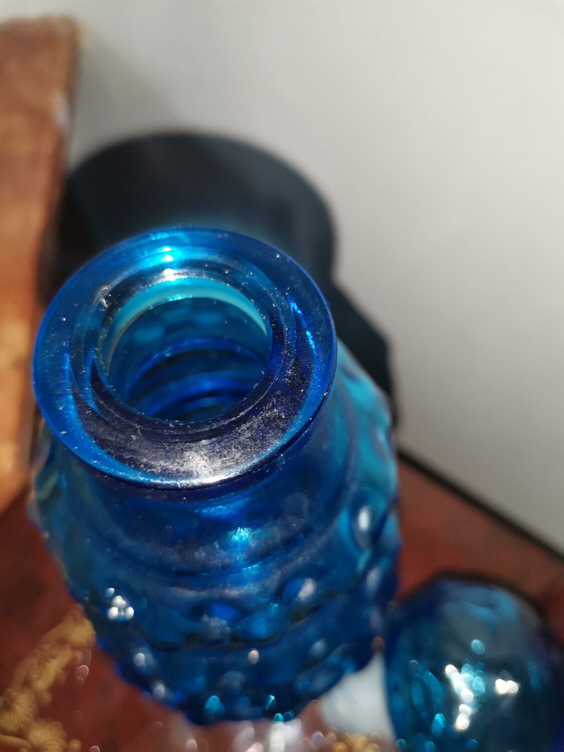 Blue glass bottle