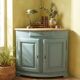 Louis XV Corner Cabinet Blue Neptune – Original Brass Fittings
