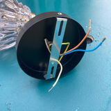 Gilded brass wall lamp and its colorful thick glass tulip