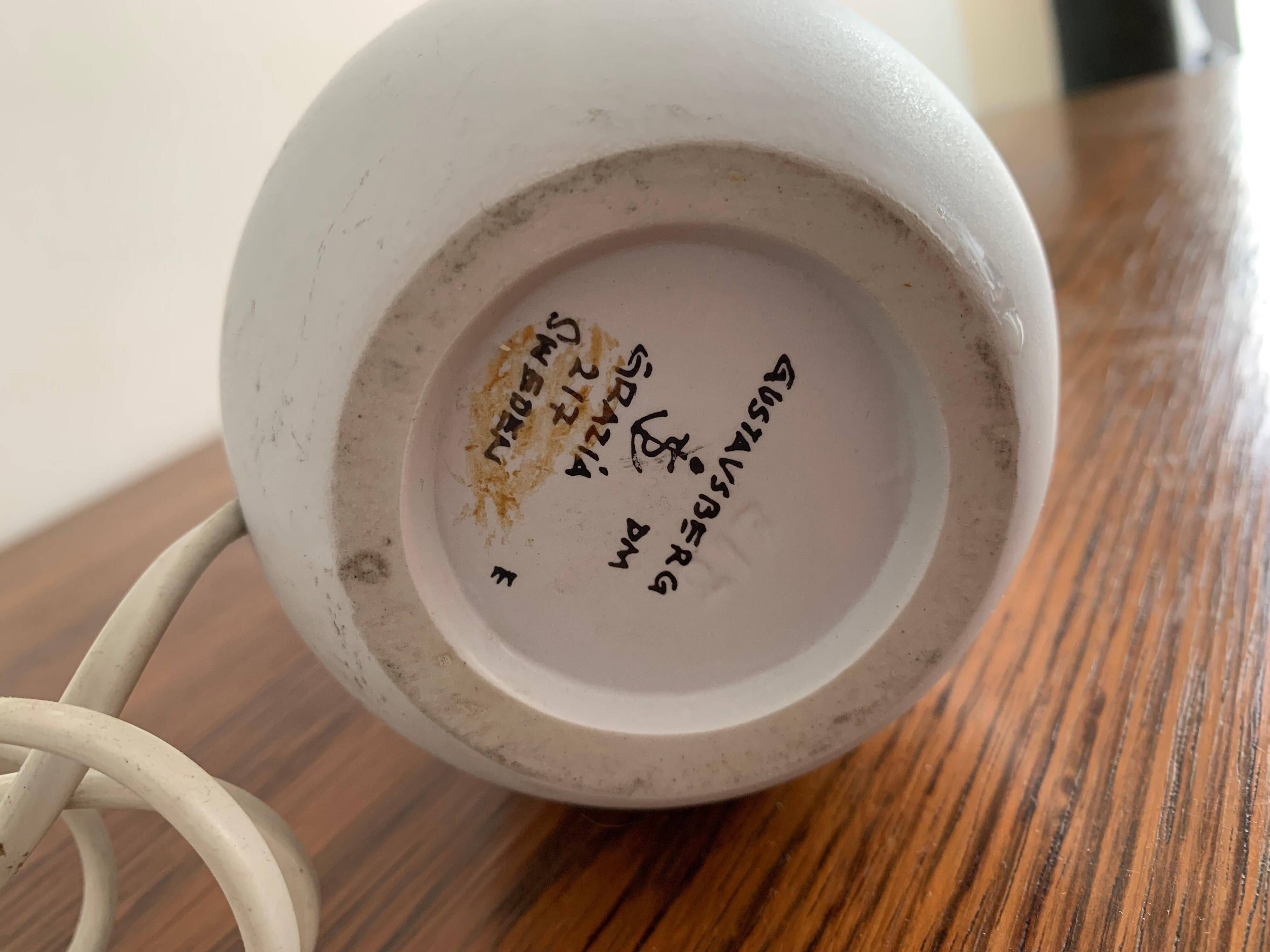 Stig Lindberg Grazia for Gustavsberg Swedish desk lamp signed, 1960