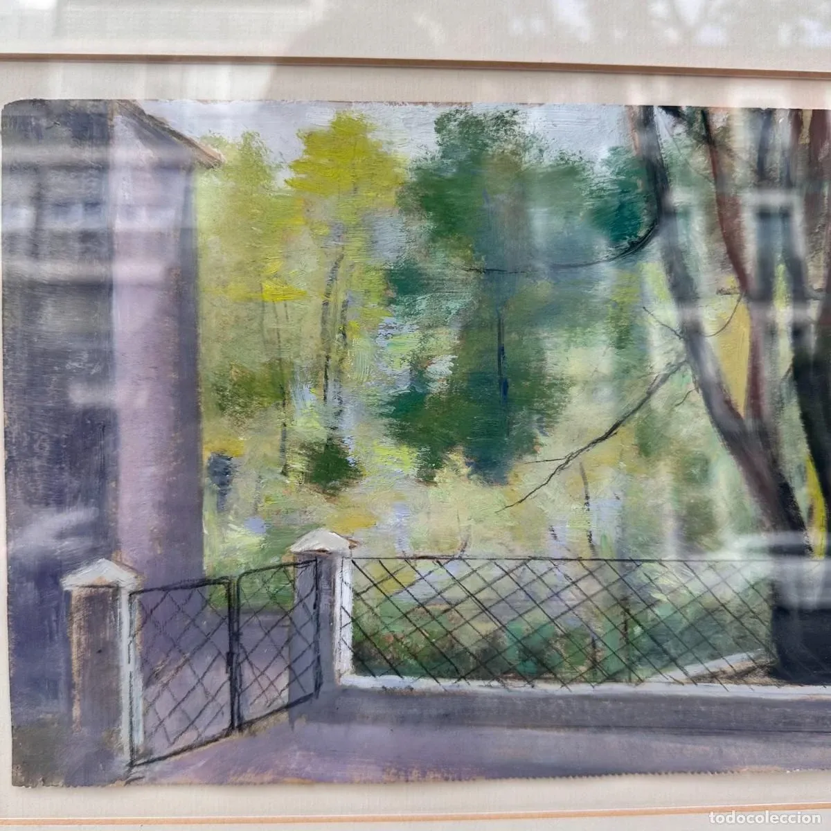 Mixed media on panel "Landscape of Brazil", Timoteo Pérez Rubio, 20th century - Brazil