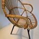 Old Children's Rattan Basket Armchair from the 60s