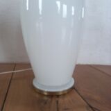 Pied de lampe de table vintage opaline et laiton ikea farad